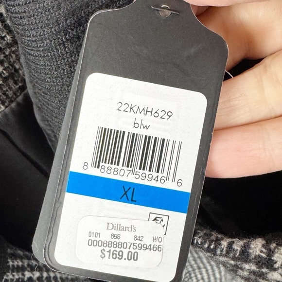 Guess Black and White Snap Closure Detachable Knit Collar Coat Size XL Classic - Picture 8 of 12